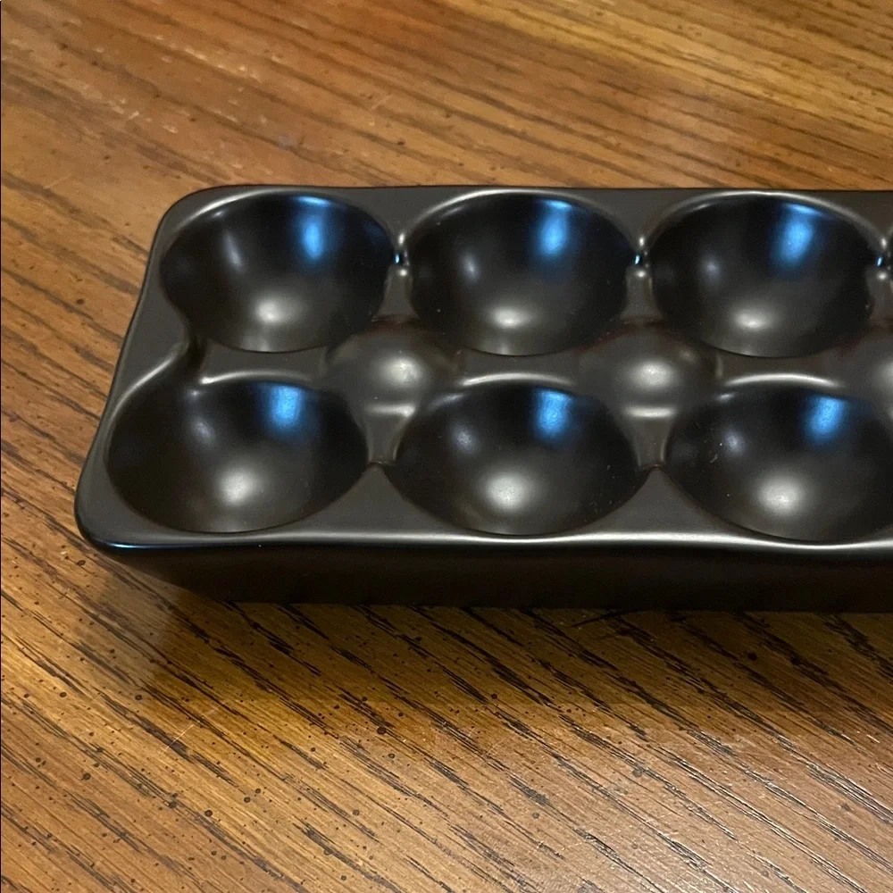 Rae Dunn Farm to Table Black Ceramic‎ Egg Tray
